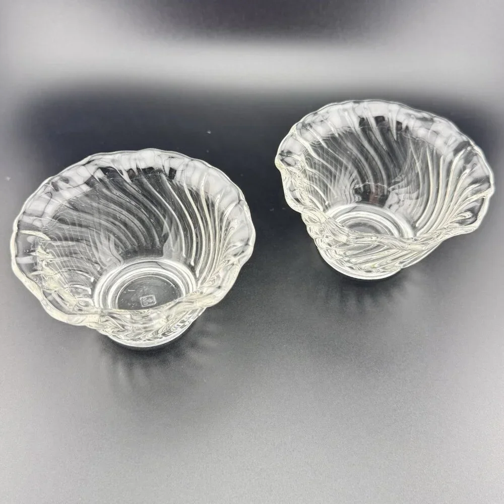 Anchor Hocking Clear Glass Waverly #56 Swirl Low Sherbet